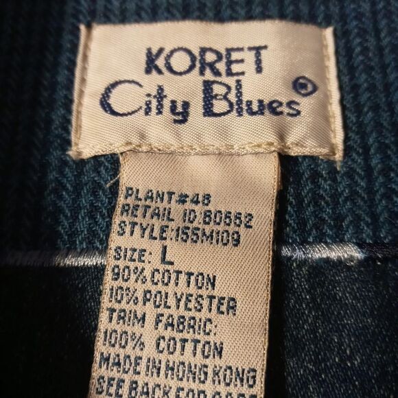 Vintage Y2K Embroidered Dark Wash Denim Jacket sz L - Picture 9 of 10